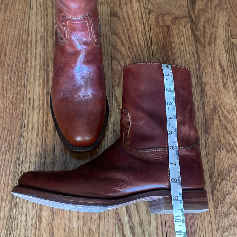 Frye Men’s Campus Boots Cognac Brown Leather Inside Zip Size 9.5 - Picture 11 of 11